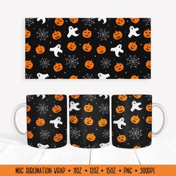 Halloween Mug Wrap. Halloween Sublimation Design Mug Wrap