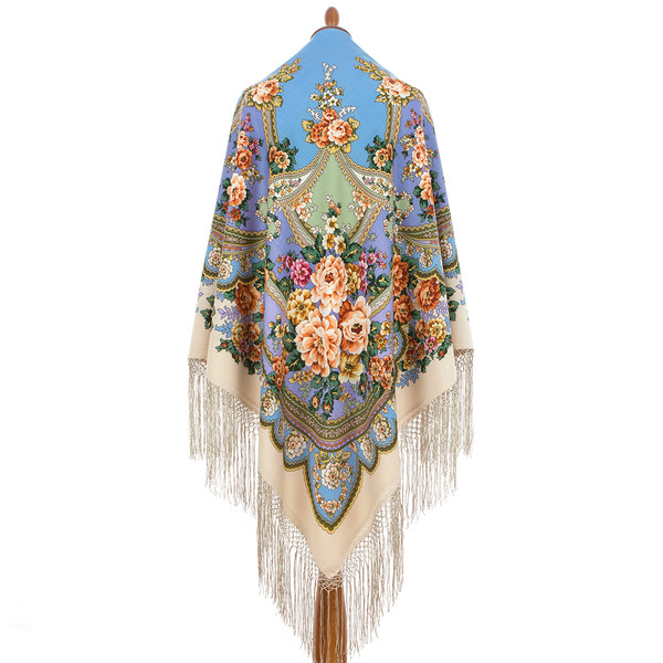 rare original elite pavlovo posad shawl wedding wrap 706-2