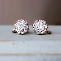 soviet silver earrings screw back earrings antique rhinestone earrings