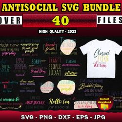40 ANTISOCIAL SVG BUNDLE - SVG, PNG, DXF, EPS, PDF Files For Print And Cricut