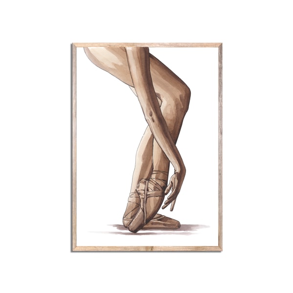 Ballerina Shoes Art Print Ballerina Legs Watercolor Painting | Inspire ...