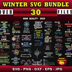 30 WINTER SVG BUNDLE - SVG, PNG, DXF, EPS, PDF Files For Print And Cricut