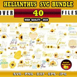 40 HELIANTHUS SVG BUNDLE - SVG, PNG, DXF, EPS, PDF Files For Print And Cricut