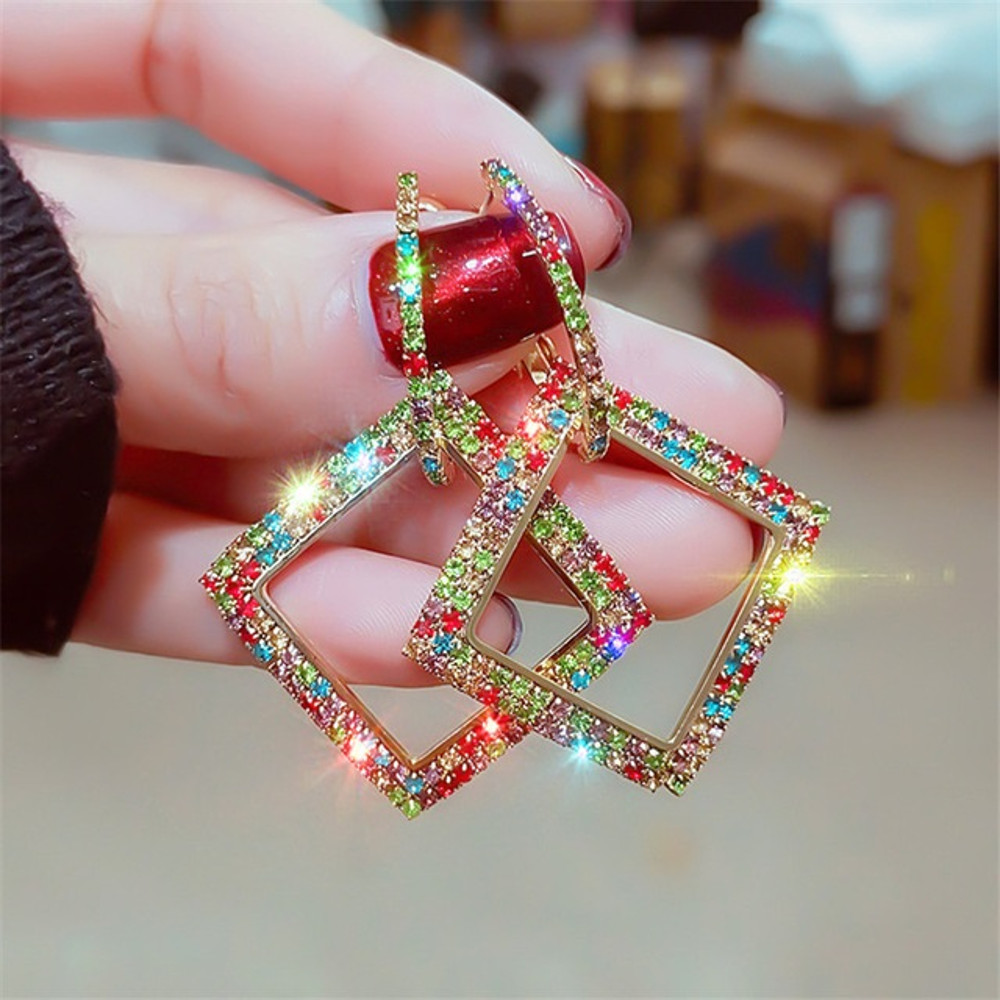 Colorful Rhinestone Geometric Hoop7.jpg