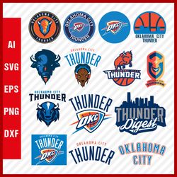 Oklahoma City Thunder Logo SVG - Oklahoma City Thunder SVG Cut Files, OKC Thunder PNG Logo, NBA Basketball Team, Clipart