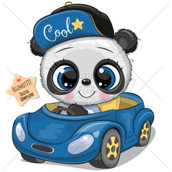 Cute Cartoon Panda Boy PNG clipart, Cap, Sublimation Design, Digital clip art