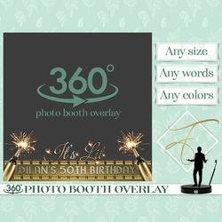 50th Birthday 360 Overlay It's lit Birthday Booth Template Custom Photobooth Template Boomerang Overlay Custom Booth