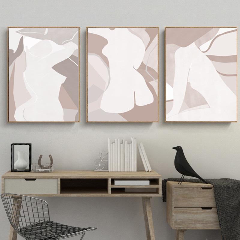 Woman abstract posters of 3 on the wall, easy to download 5