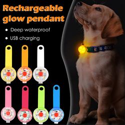 Anti loss dogs collars with LED Flashlight, USB Rechargeable, Waterproof