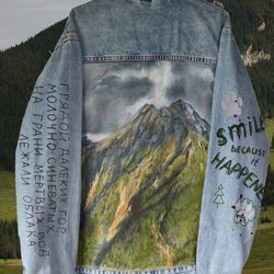 painted jean jacket, custom denim jacket, painted denim, custom jean jacket, hand painted denim, hand painted jean