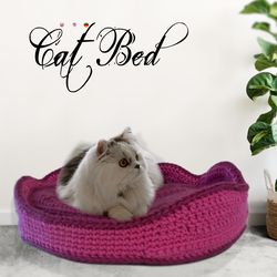 Pet Bed, Cat Bed. Crochet Pattern