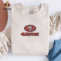 San Francisco 49ers Embroidered Sweatshirt, NFL Embroidered Shirt, 49ers NFL Logo, Embroidered Hoodie, Unisex T-Shirt