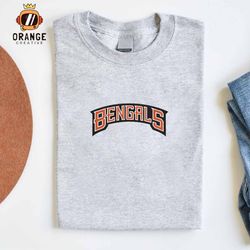 Cincinnati Bengals Embroidered Sweatshirt, NFL Embroidered Shirt, Bengals NFL Logo, Embroidered Hoodie, Unisex T-Shirt
