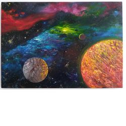 oil painting "little blue dot"