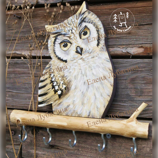 Pretty Owl, Hand-Painted Key Holder by MyWildCanvas-3.jpg