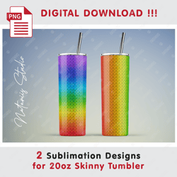 2 Knitted Sublimation Patterns - 20oz SKINNY TUMBLER - Full tumbler wrap
