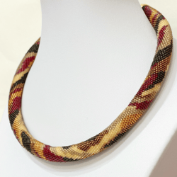 Necklace for woman - Autumn bead crochet necklace