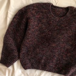 Handmade cashmere women's sweater / Multicolored merino wool sweater