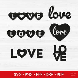 Love Bundle SVG - 6 items, Love Cut Files, Valentine's day SVG