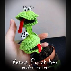 Venus Flycatcher Crochet Pattern, toy crochet pattern, flower crochet pattern, amigurumi flower pattern, crochet DIY
