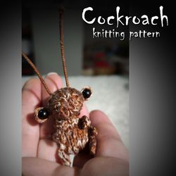 Cockroach knitting pattern, toy knitting pattern, brooch insect pattern, amigurumi toy pattern, knitting DIY, guide