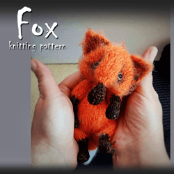 Fox knitting pattern, red fox toy pattern, toy knitting pattern, amigurumi pattern, knitting DIY, fox pattern guide