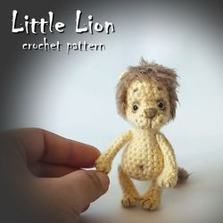 Little Lion Crochet Pattern, toy crochet pattern, lion amigurumi tutorial, how to crochet lion DIY, lion brooch guide