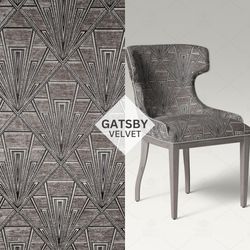 Gatsby Velvet Fabric, Geometric Velvet Fabric, Velvet for Furniture, Velvet for Upholstery, Beige Velvet Fabric