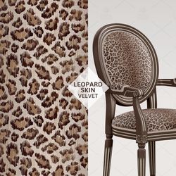 Leopard Skin Velvet Fabric, Velvet Fabric, Velvet for Furniture, Velvet Fabric for Home Decor, Brown Velvet