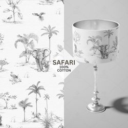 Safari Animals Fabric, Fabric with African Animals, Nature Fabric, Cotton Fabric, Animal Print Fabric