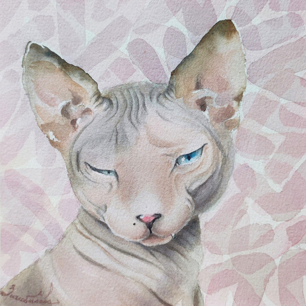 Sphinx-Cat-original-painting-framed-fine-art-kitten-fine-art-11.jpg