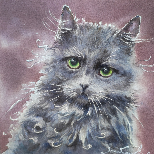 Fluffy-Cat-original-painting-framed-fine-art-kitten-wall-art-9.jpg