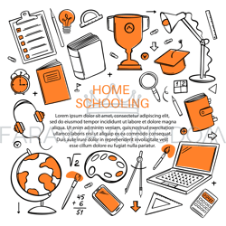 home schooling online conceptual vectors distance education