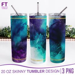 Abstract Watercolor Tumbler Sublimation Wrap - 3 PNG