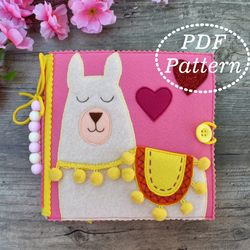 Llama Quiet Book Felt PDF Pattern, Soft Book for toddlers