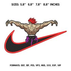 hanma yujiro/ embroidery/anime embroidery design/ anime design/ embroidery pattern/ design pes dst format