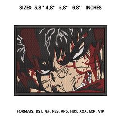 guts berserk blood embroidery design file / berserk anime embroidery design/ berserk guts embroidery design