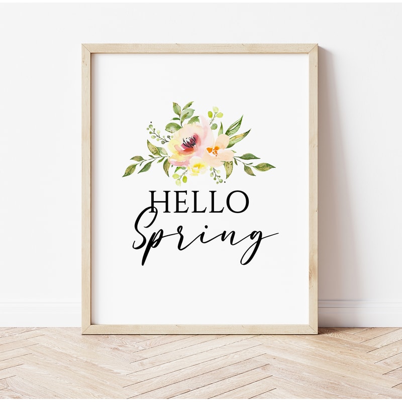 Hello Spring Printing Hello Spring, Printable Wall Art, Spring Home Decor, 8x10 | Inspire Uplift