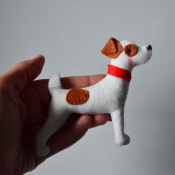 Felt Jack russell terrier  Dog Ornament handcrafted Custom pet , stuffed animals for crib mobile,