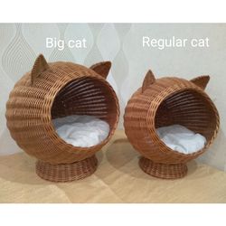 Cat bed cute Wicker cat basket Cat bed for large cat Pet bed for small dogs Cat nest Pet bed basket Pet bed cute Cat bed