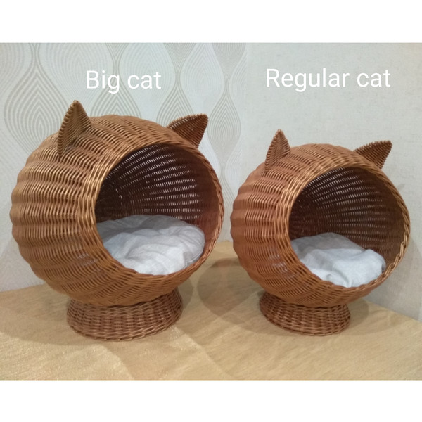 Cat bed cute Wicker cat basket Cat bed for large cat Pet bed