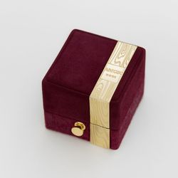 Ring Box Genuine Suede Monogrammed CLASSIC Velvet Ringbox Vintage Handmade Antique Engagement Wedding Proposals Temple