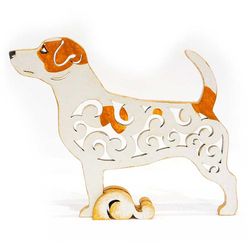 Figurine Jack Russell Terrier, statuette smooth Jack Russell Terrier made of wood (MDF)