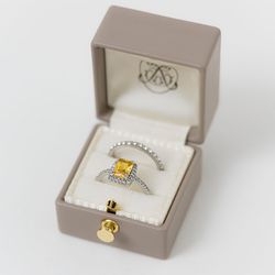 Ring Box Grand Genuine Leather Monogrammed CLASSIC Velvet Ring Box Vintage Handmade Antique Engagement Wedding Proposal