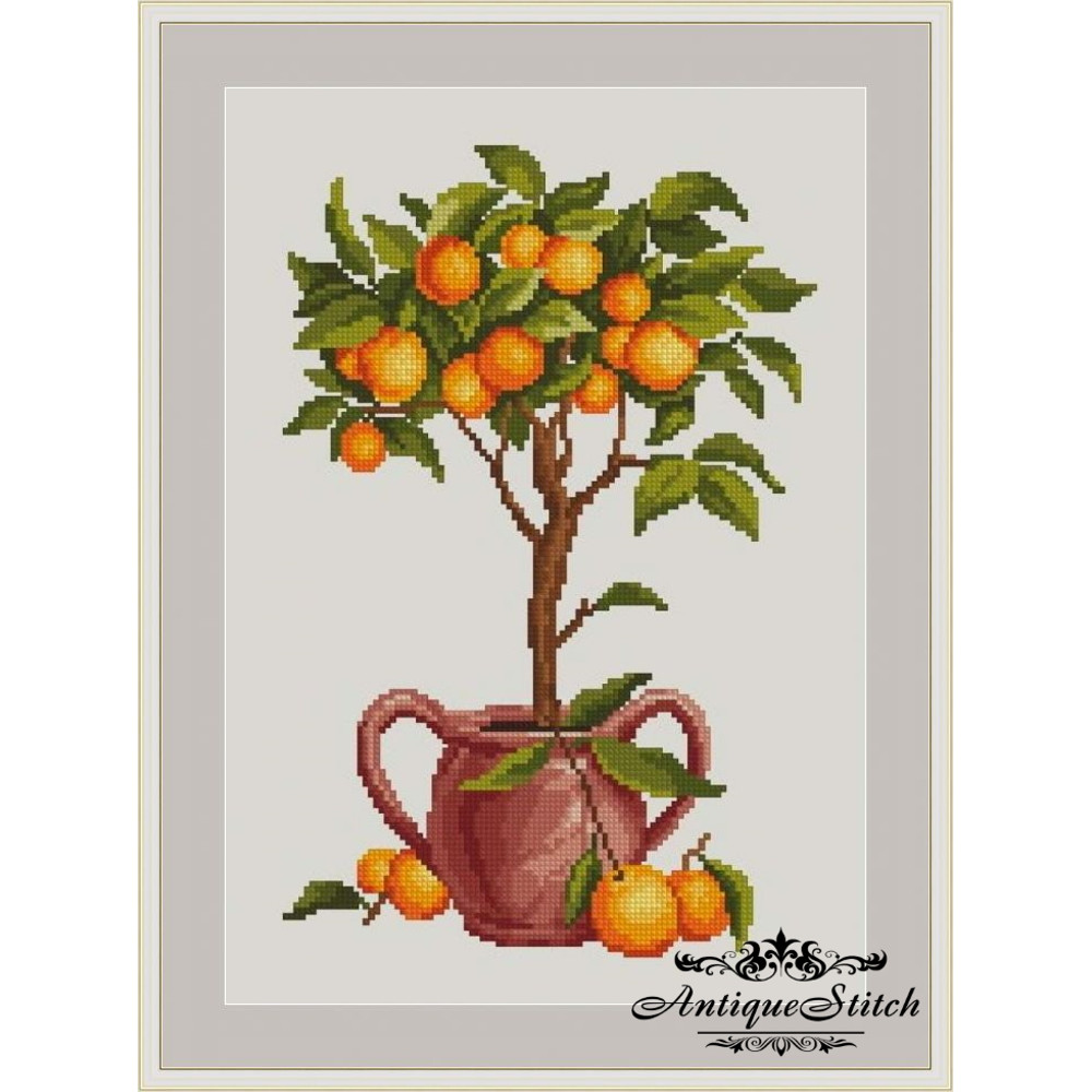 Orange Tree cross stitch pattern
