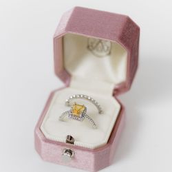 Ring Box Grand Genuine Velvet Monogrammed OCTAGON Ring Box Vintage Handmade Antique Engagement Wedding Proposal Temple