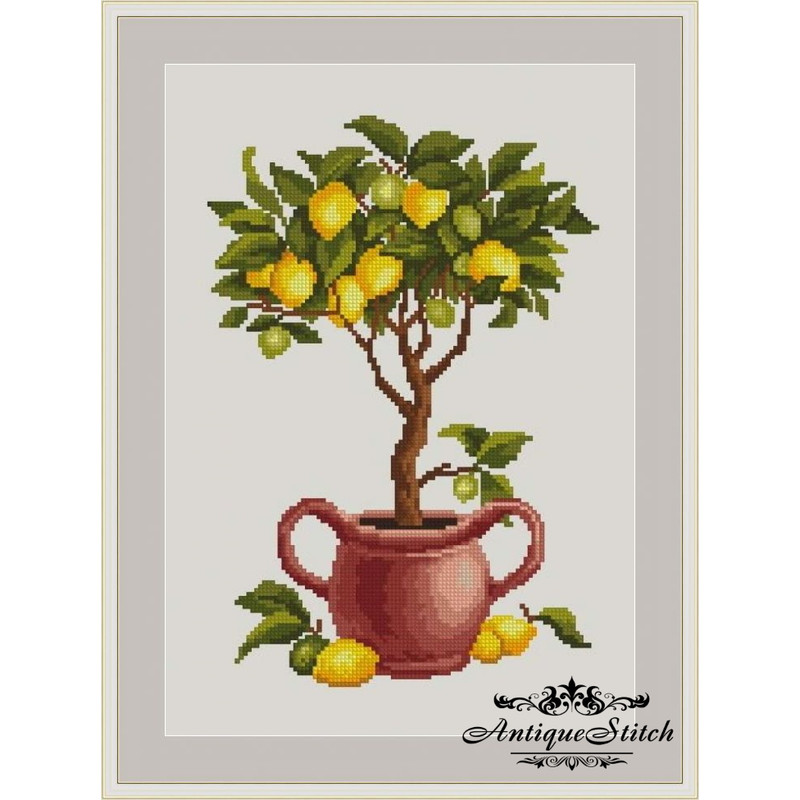 Lemon Tree cross stitch pattern