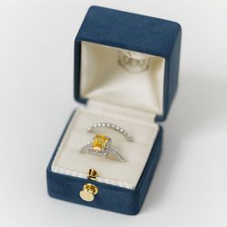 Ring Box Grand Genuine Suede Monogrammed CLASSIC Velvet Ring Box Vintage Handmade Antique Engagement Wedding Proposal