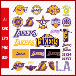 Los Angeles Lakers Logo SVG - LA Lakers SVG Cut Files, LA Lakers PNG Logo, NBA Basketball Team, LA Lakers Clipart Images