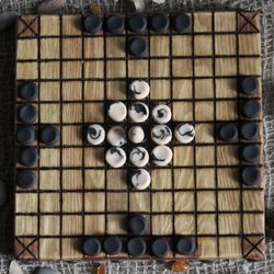 Deluxe Viking Chess (Hnefatafl) Board Game Set Norse Tradesman Handburned Viking Hnefatafl Set